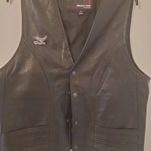 Red Line Leather Vest